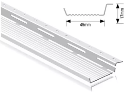 Metal bracket with dimensions on a white background