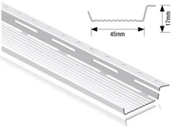 Metal bracket with dimensions on a white background