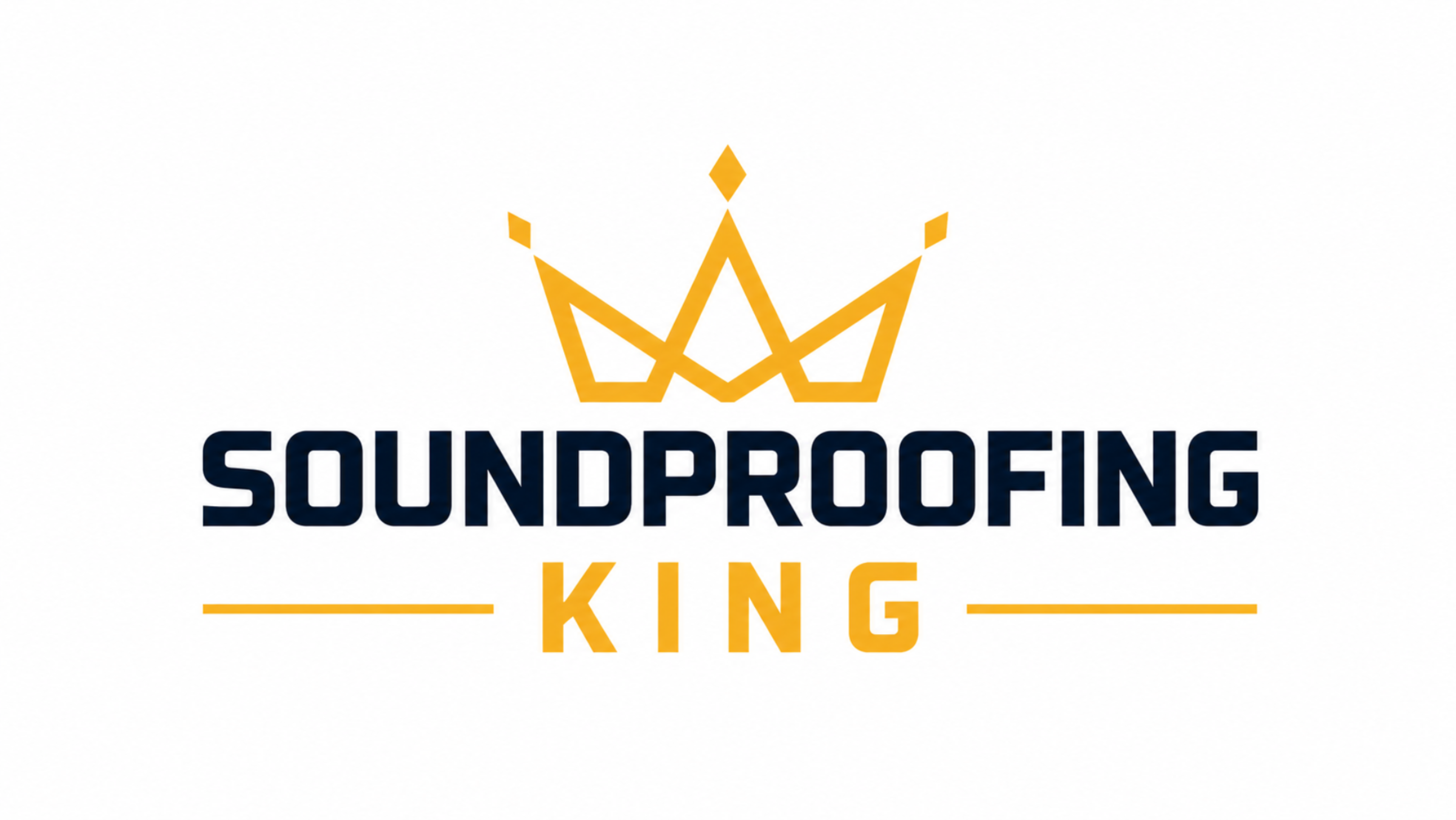 Logo of Soundproofing King with a crown design on a white background