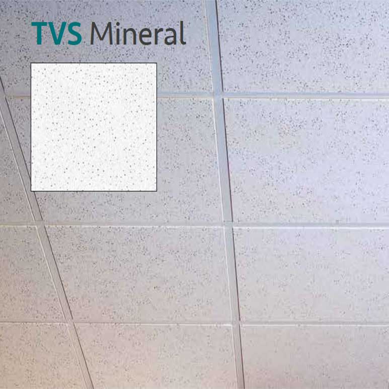 TVS Mineral Ceiling Tiles 15mm Tegular 600mm x 600mm x 16mm (MOQ: 1 Pallet)